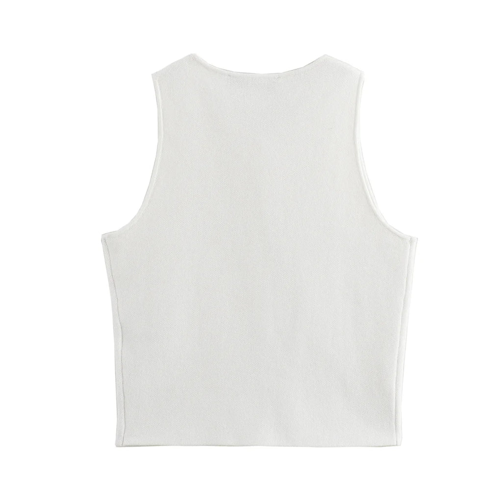 Buttoned Sleeveless Top