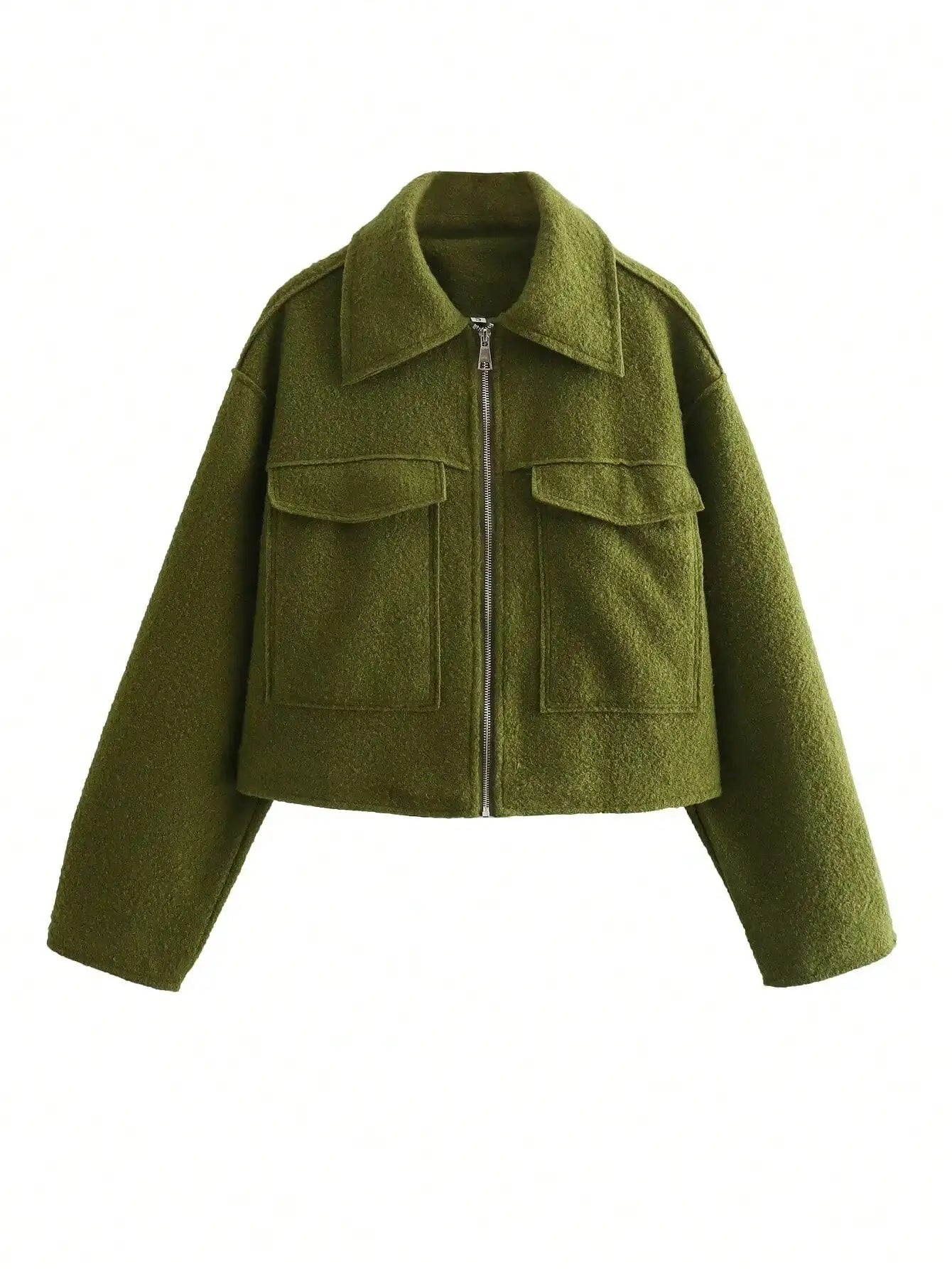 Elegant Long Sleeve Zipper Jacket