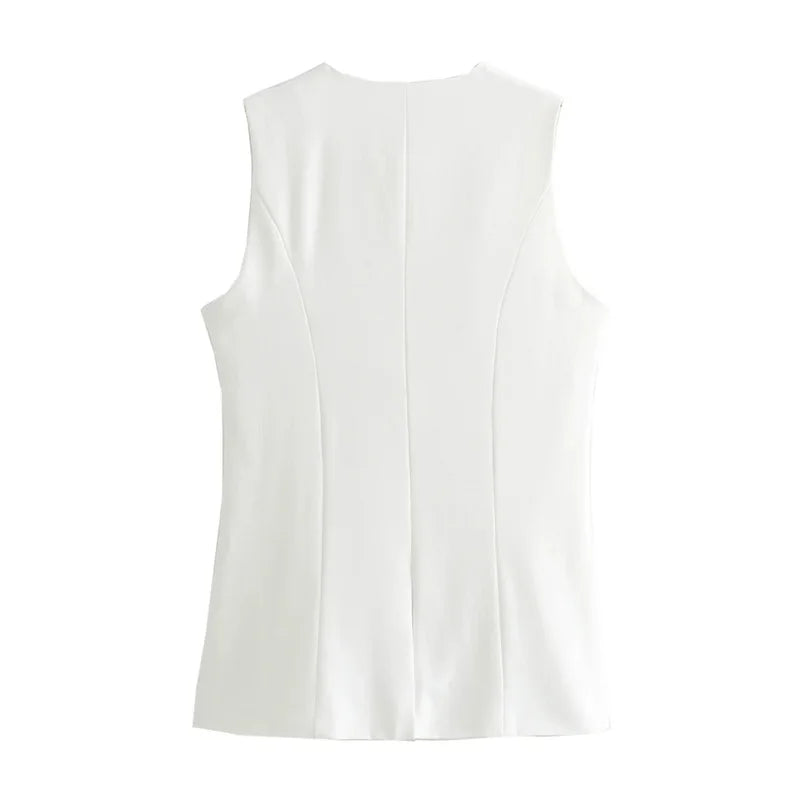 Sleeveless Button Vest