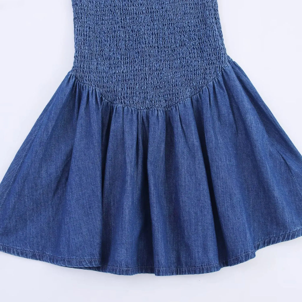 ETJ 2025 TRAF Women's Summer new fashion honeycomb temperament slim sleeveless round neck short dress
