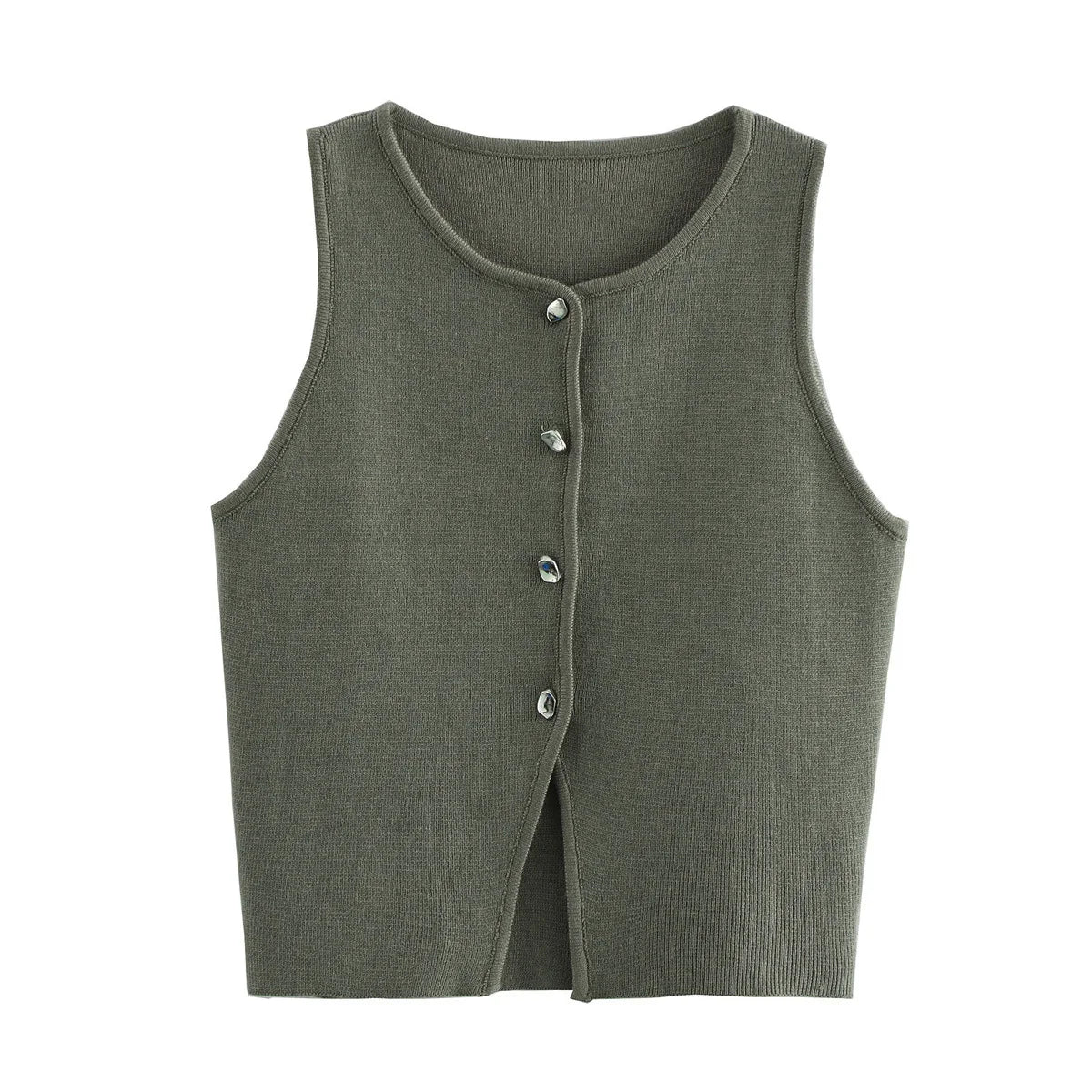 Buttoned Sleeveless Top