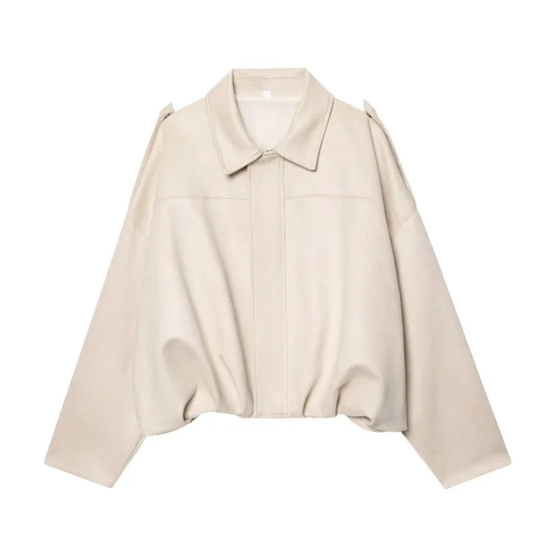 Suede-Effect Bomber Jacket