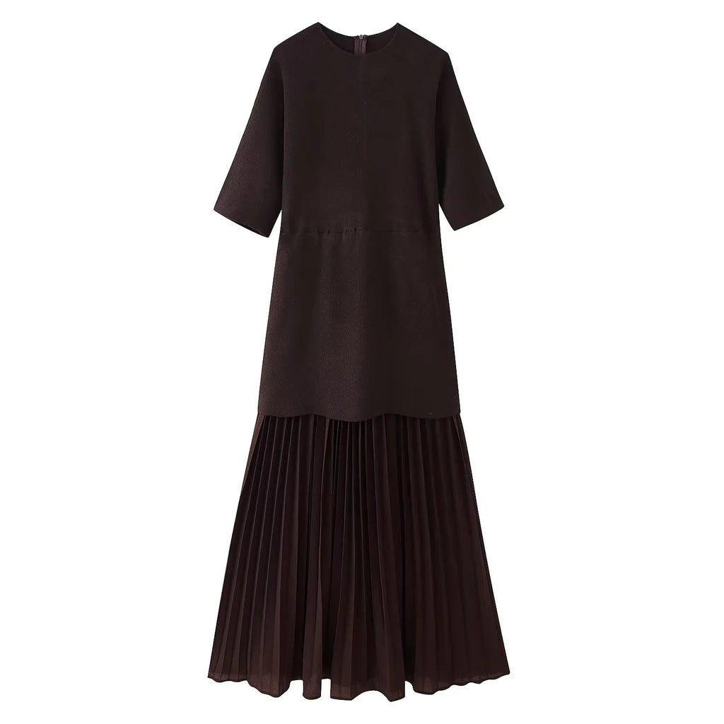 Savoy Structured Pleated Dress
