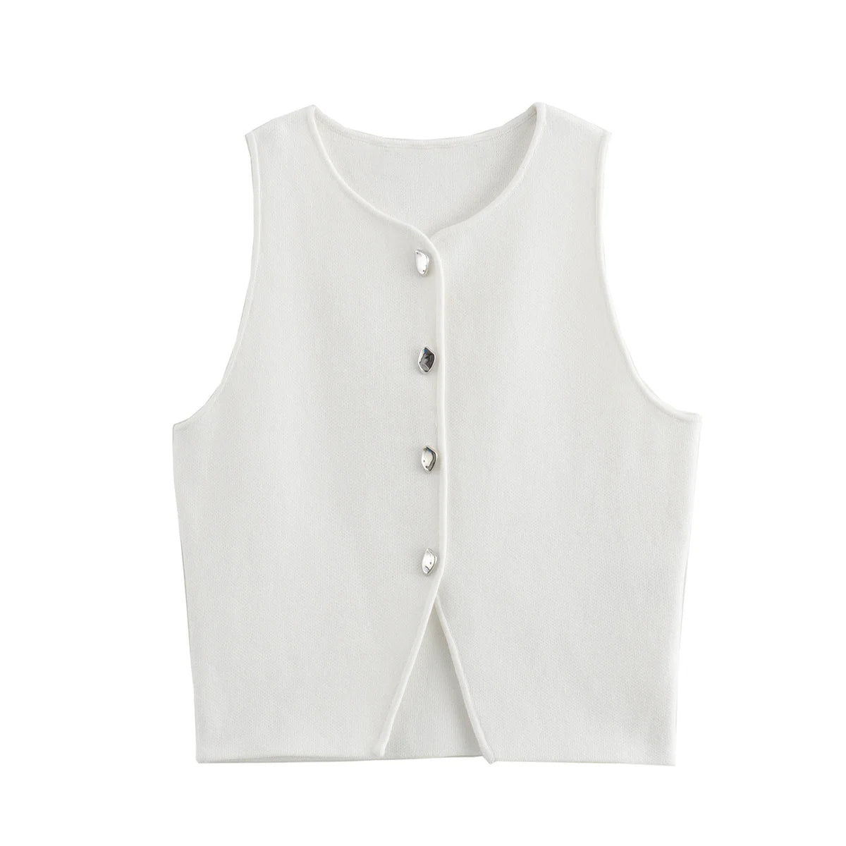 Buttoned Sleeveless Top