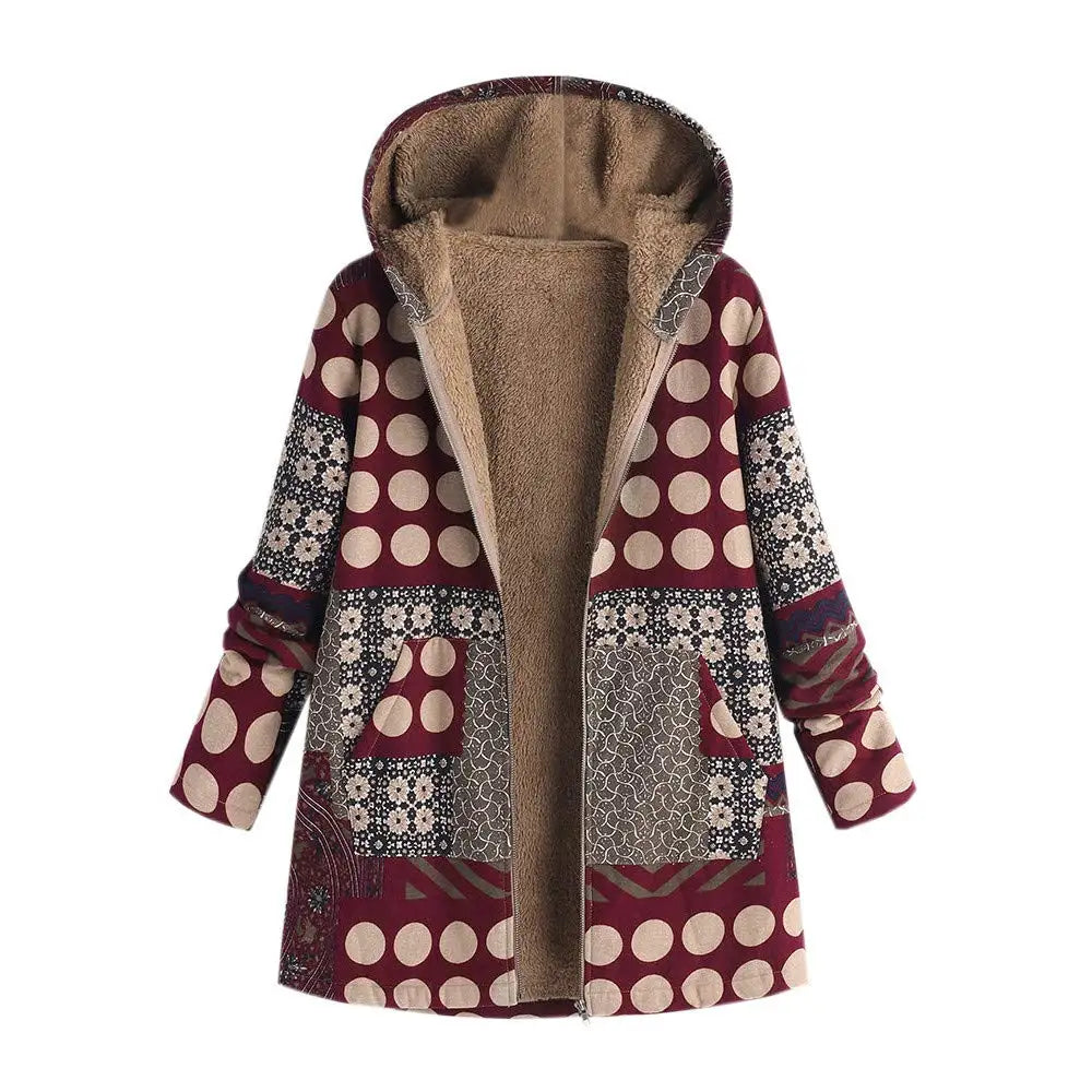 Ethnic Long Sleeve Hooded Jacket