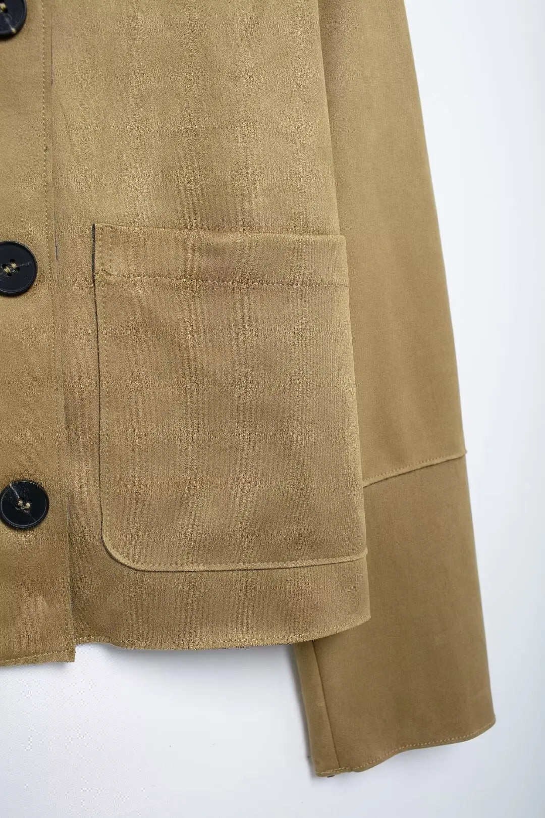 Suede Button-Up Jacket