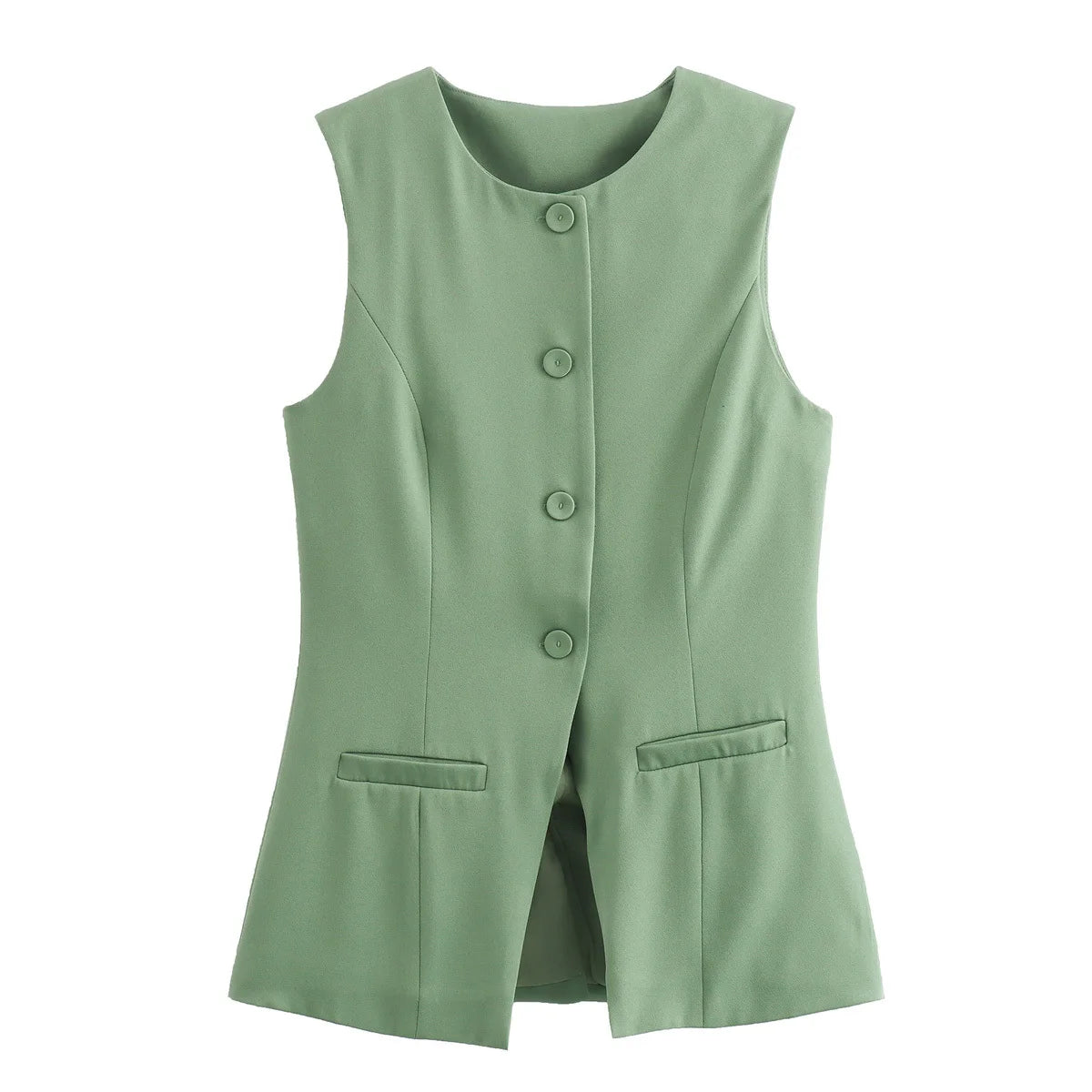 Sleeveless Button Vest