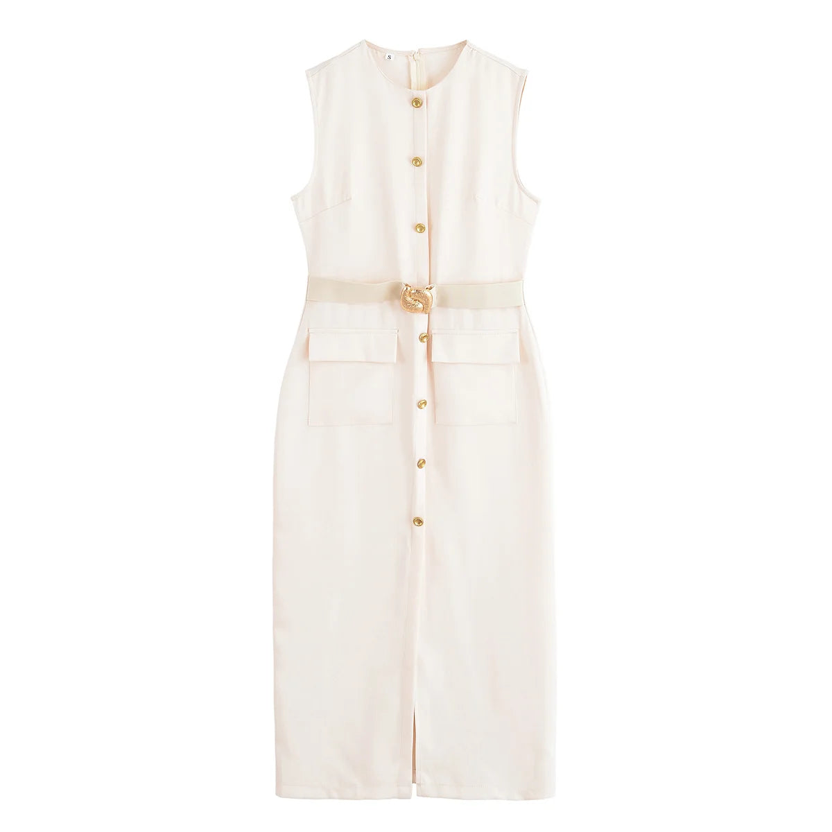 Mayfair Gold Button Dress