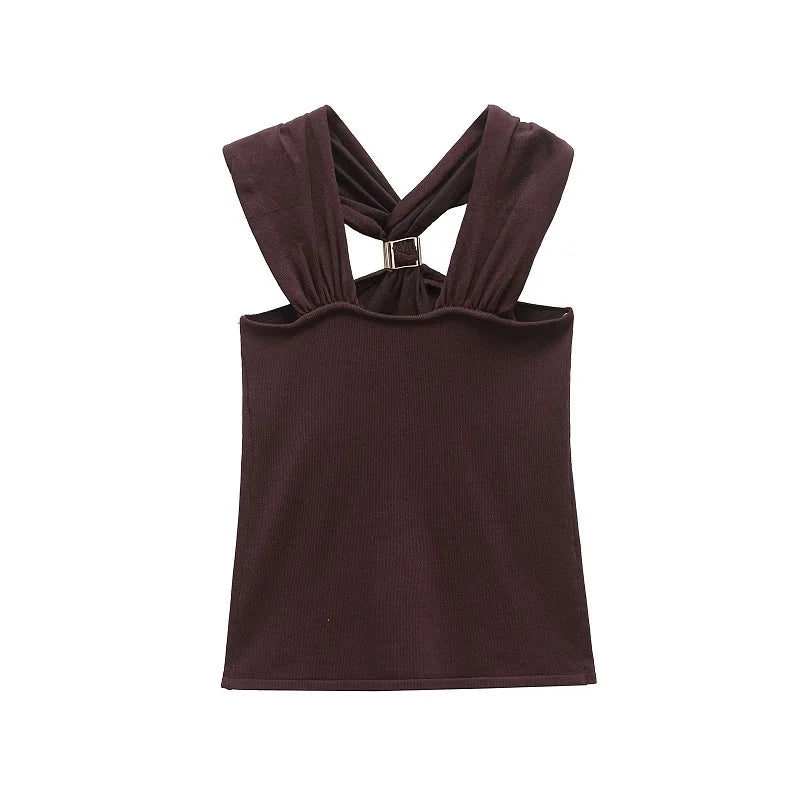 Halter Top with Ring Detail