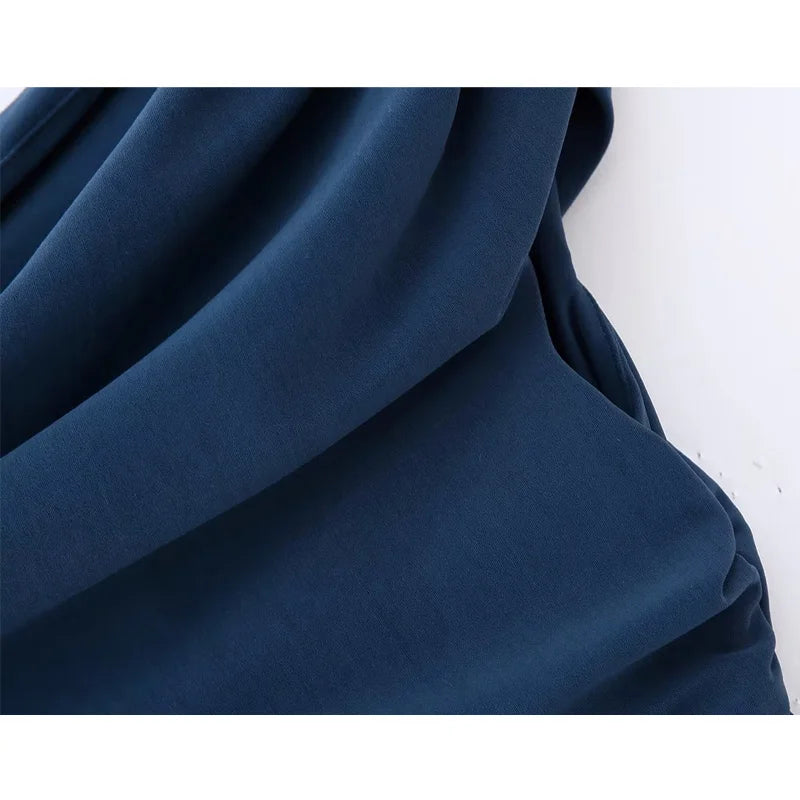 MUJER Pleated Crop Top Women Off houlder Ruched Top Female Sexy Sleeveless Tops for Woman Fashion Streetwear Asymmetric Tops