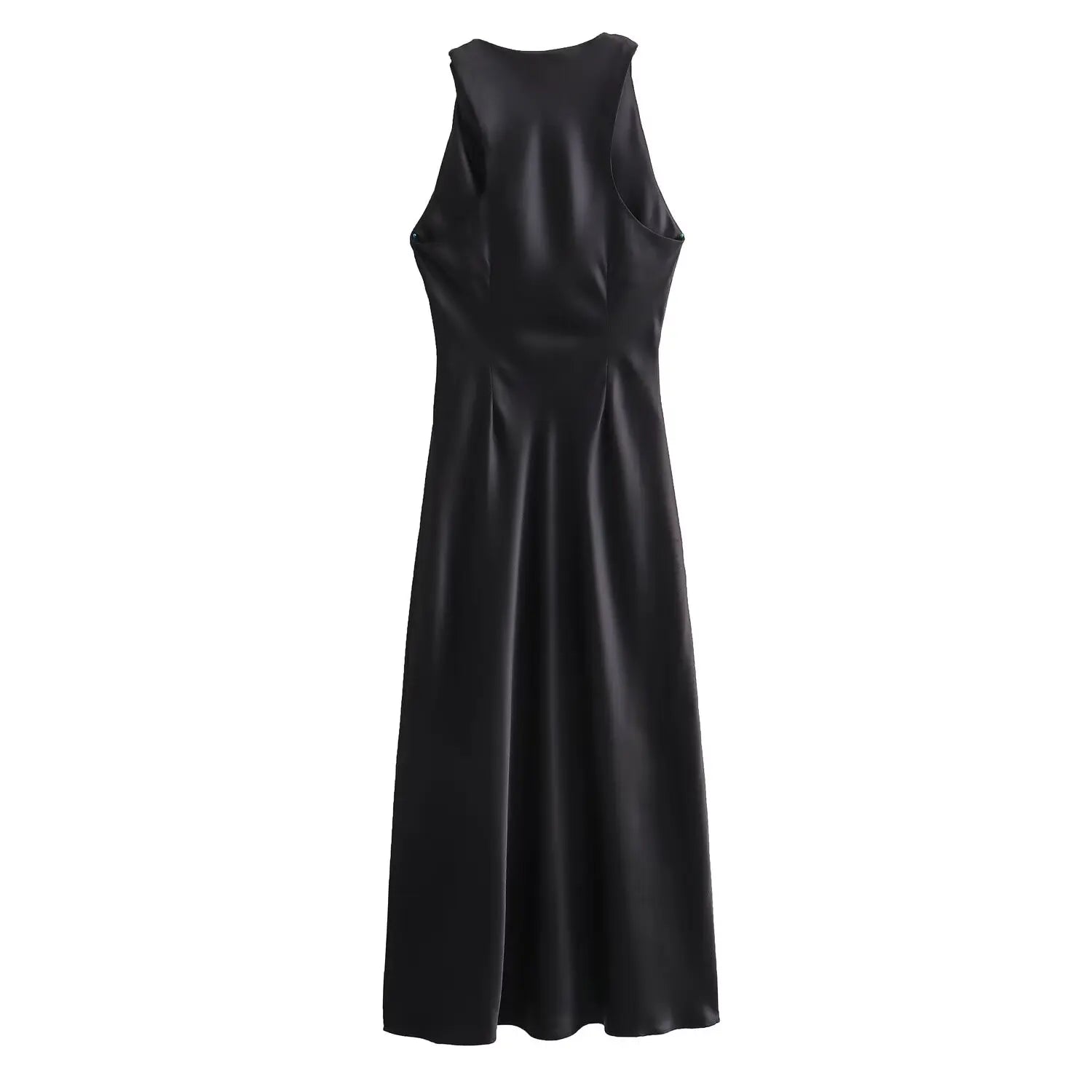 Satin Ruched Long Dress