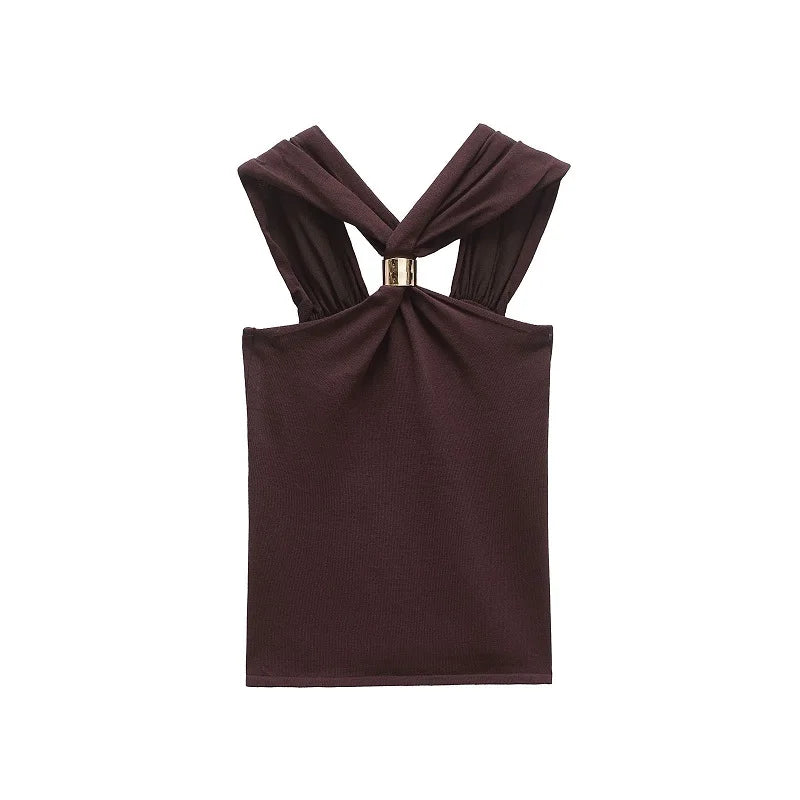 Halter Top with Ring Detail