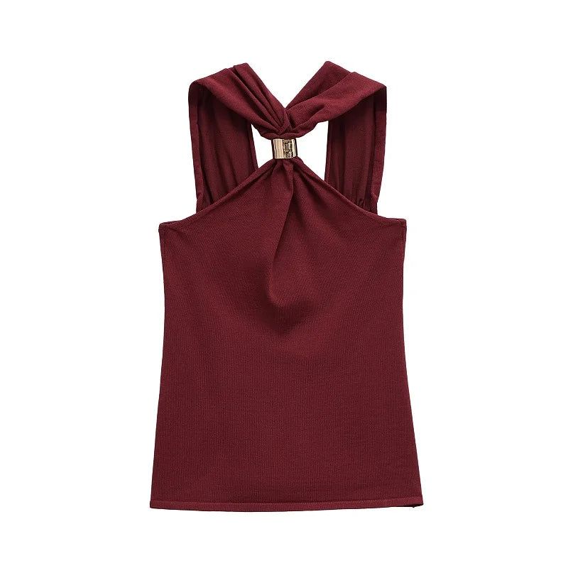 Halter Top with Ring Detail