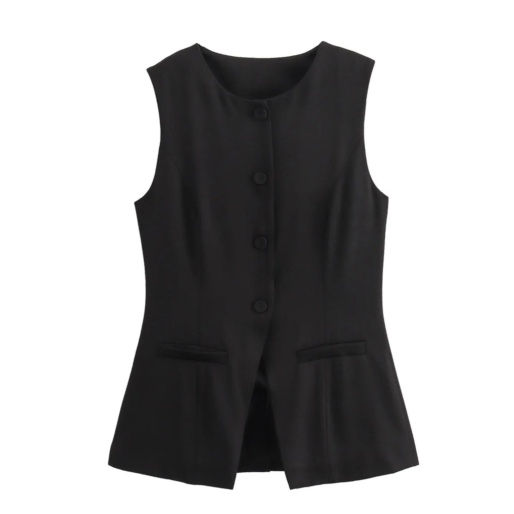 Sleeveless Button Vest