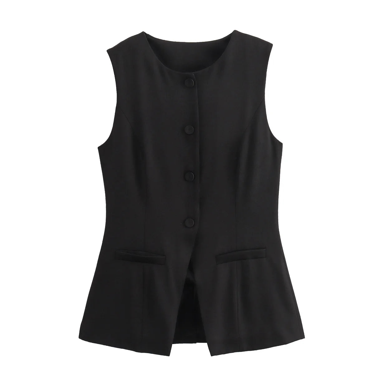 Sleeveless Button Vest