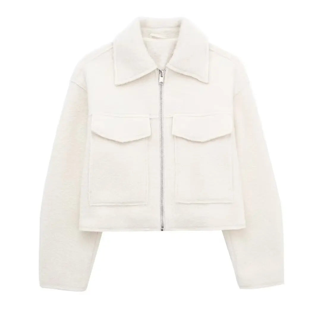 Elegant Long Sleeve Zipper Jacket